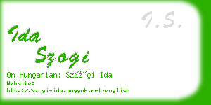 ida szogi business card